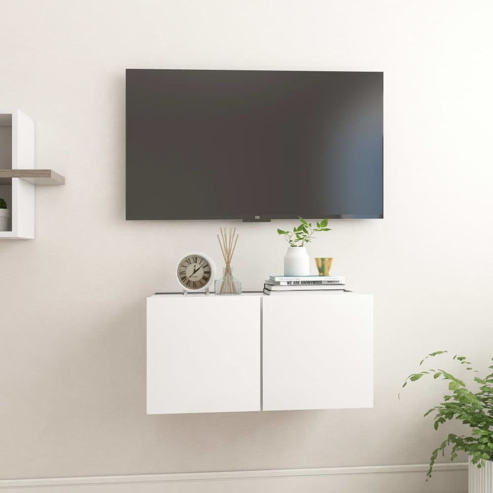 Vidaxl Závesna TV skrinka biela 60x30x30 cm
